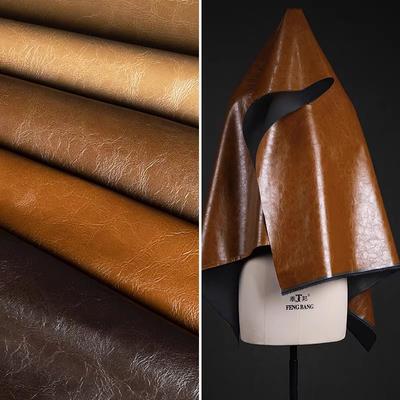 Tecido de Couro PU 100x138cm Couro Macio Brilhante Couro Encerado a Óleo Designer Impermeável para Costura DIY Jaqueta Calças Roupas da Moda