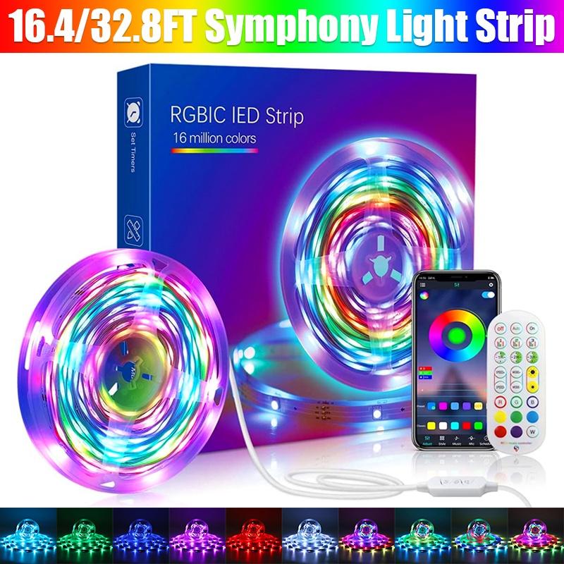 

5V USB светодиодная лента 5м/10м 5050 водонепроницаемая управление через приложение RGB светодиодная лента с пультом дистанционного управления для домашнего освещения комнаты 5M