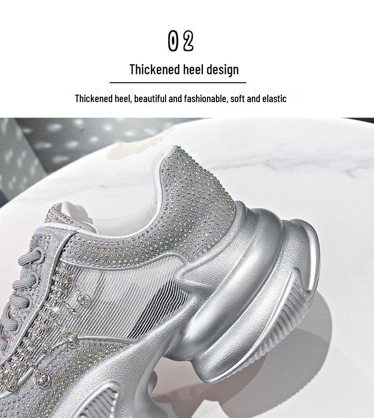 2024 Spring/Summer Mesh Diamond Women's Casual Shoes - Stylish, Breathable, All-Match Sports Sneakers