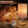 Cross-border exclusive square cloth cover log color table lamp knob infinite dimming A+C USB AC