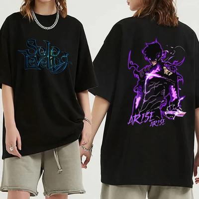 Neues Anime Solo Leveling T-Shirt Unisex Kurzarm O-Ausschnitt Sommer Lässig Lustig Sung Jin Woo Druck T-Shirt Top