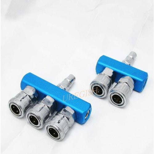 Uregish Air Coupler, Compressor, 2-Pole/3-Pole Branch Connection, Socket with Sealing Tape (3-Pole)