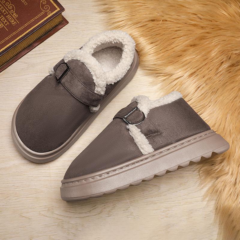 Winter Outdoor Anti Slip Snow Boots Winter 2025 New Couple Thick Bottom Warm Bag Cotton Slippers Women's Shoes Fashion Men Shoes
