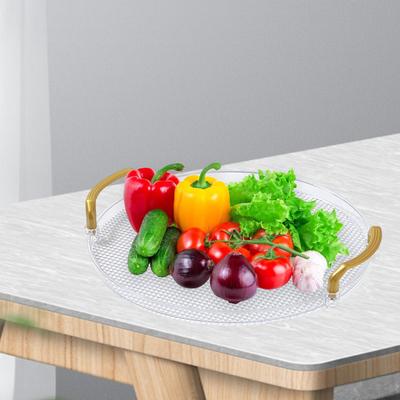Decorative Tray Dish Snack Plate Elegant Food Modern Tea Cup Holder Round with Handles for