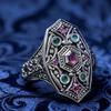 2026 New Environmentally Friendly Ring Retro Luxury Full Diamond Women's Jewelry European and American Jewelry
