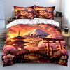 Cherry blossoms and pagoda. Bedding sets Duvet cover sets Duvet covers Pillowcases(1*Duvet Cover 2*Pillowcases without duvet insert)