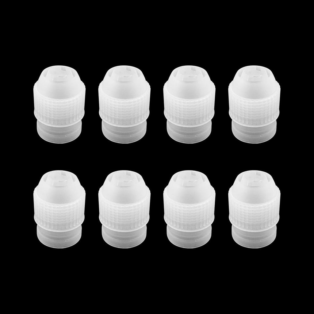 12-Piece Piping Couplers Set - 3 Sizes for Piping Bags & Icing Nozzles (Plastic Standard Couplers, Clear)