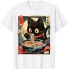 SHANGCHEN Kawaii Kat Eet Ramen Noedels Anime Cadeau Meisjes Tieners T-shirt(1)