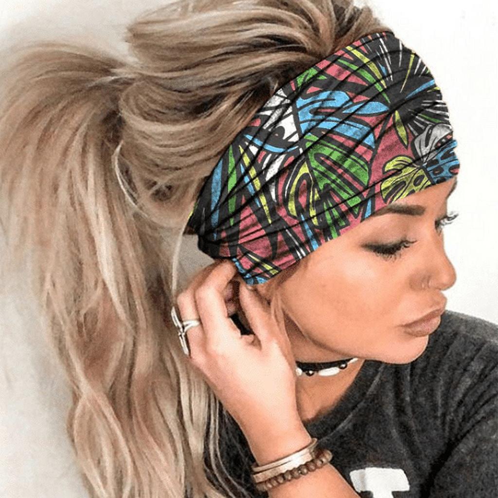 Hairband Running Fitness Thin Hair Women African Boho Wide Knotted Stripe Black Stylish Head Wraps Pinches Para El Pelo Mujer