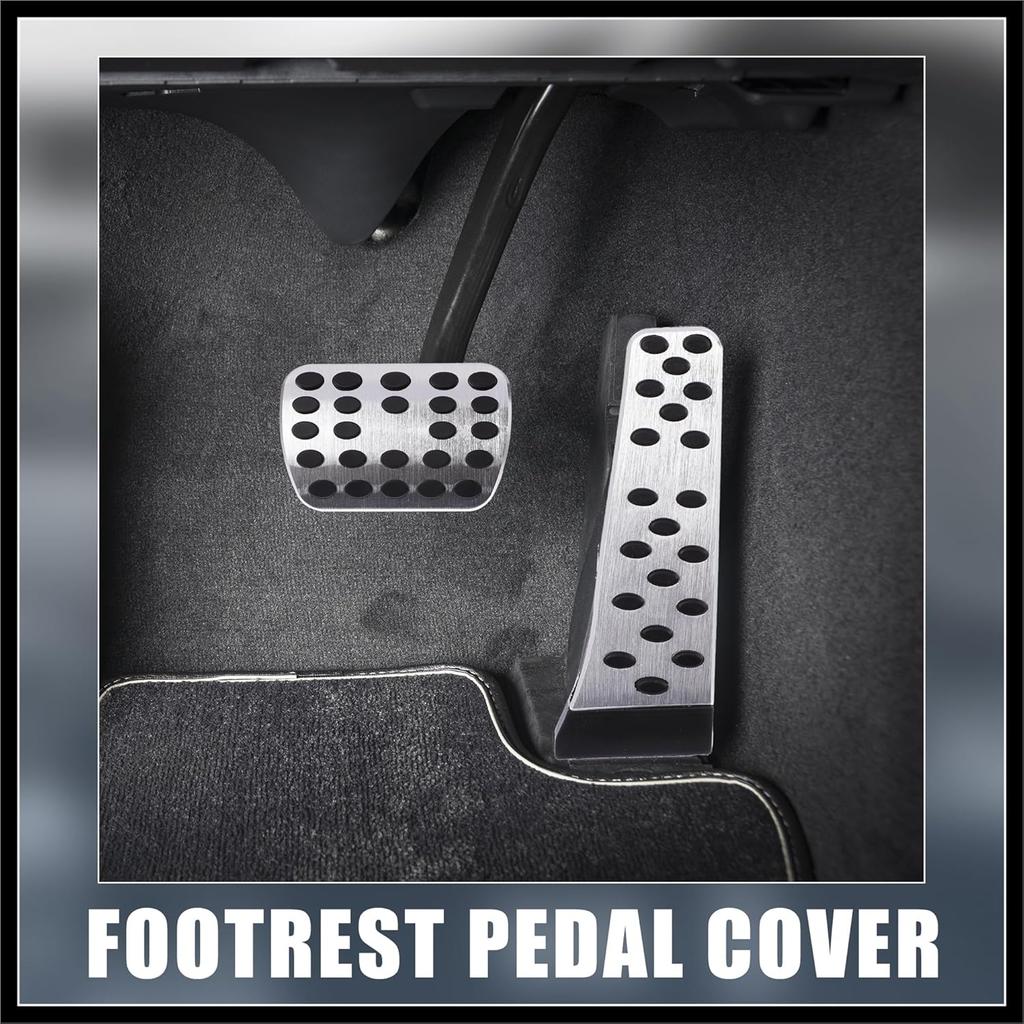 2pcs Aluminium Alloy Gas Accelerator Pedal Covers Brake Foot Pedal Pads for Mercedes-Benz C E S GLC GLE GLS CLS Class W205 W213 X253 W167 Silver Tone