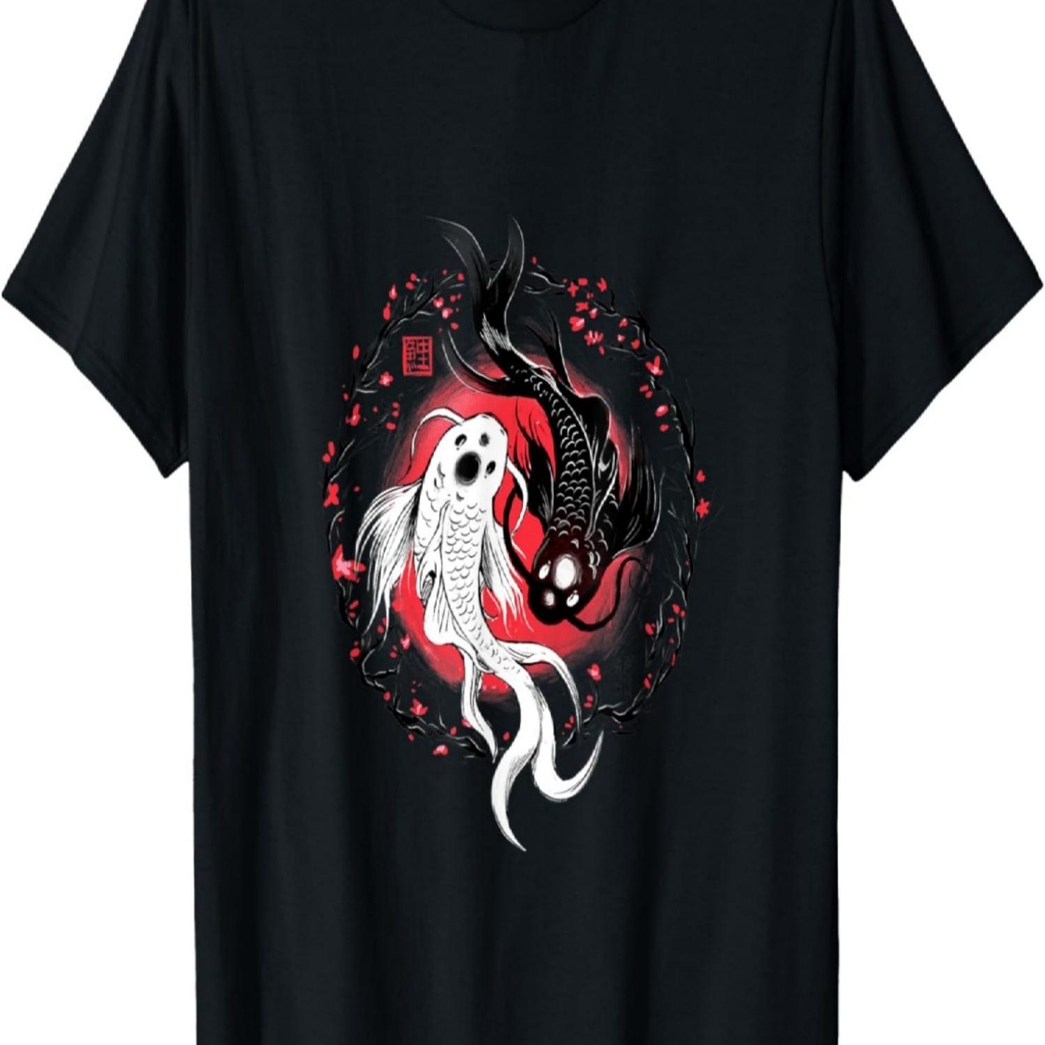 Koi Carp Nishikigoi Fish Cherry Blossom T-Shirt(12) S