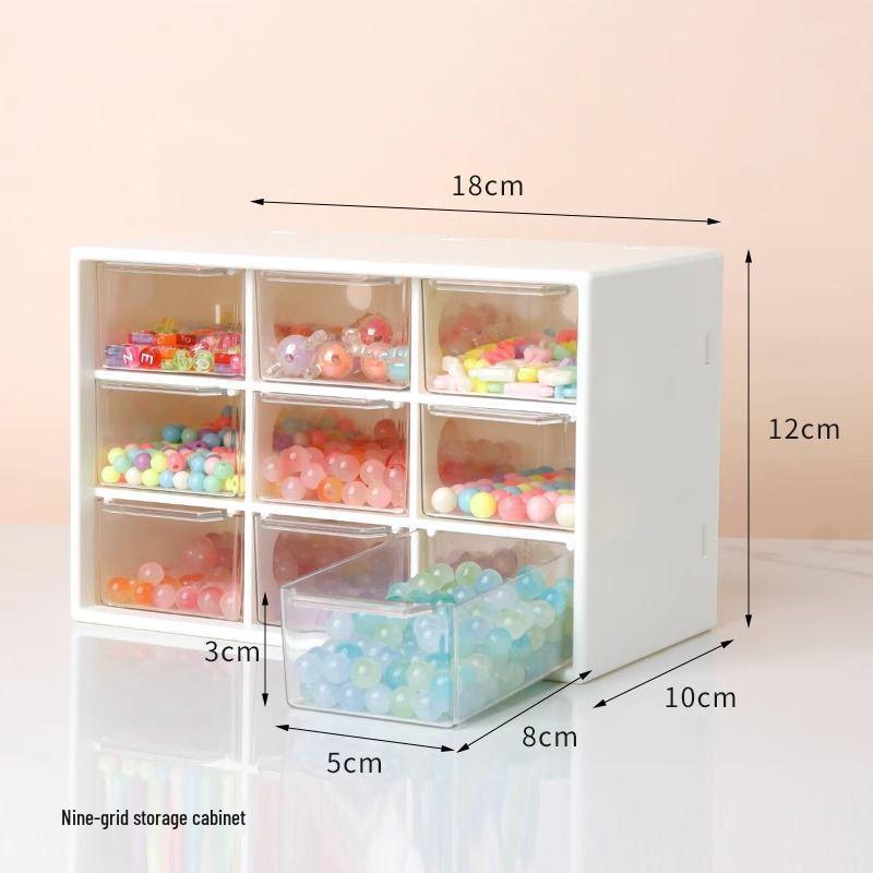 Glazed Crystal Bead Storage Drawer - Transparent Jewelry Organizer Box