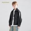 Mucmukn Kids' Vintage Distressed Quilted Leather Jacket