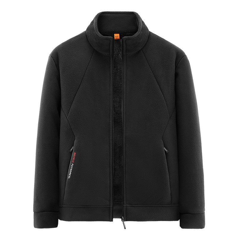 

Зимняя новая куртка Orly Velvet 2025 года, мужская флисовая куртка Shake, утолщенный воротник-стойка, повседневное пальто, трендовая флисовая одежда 5XL чёрный