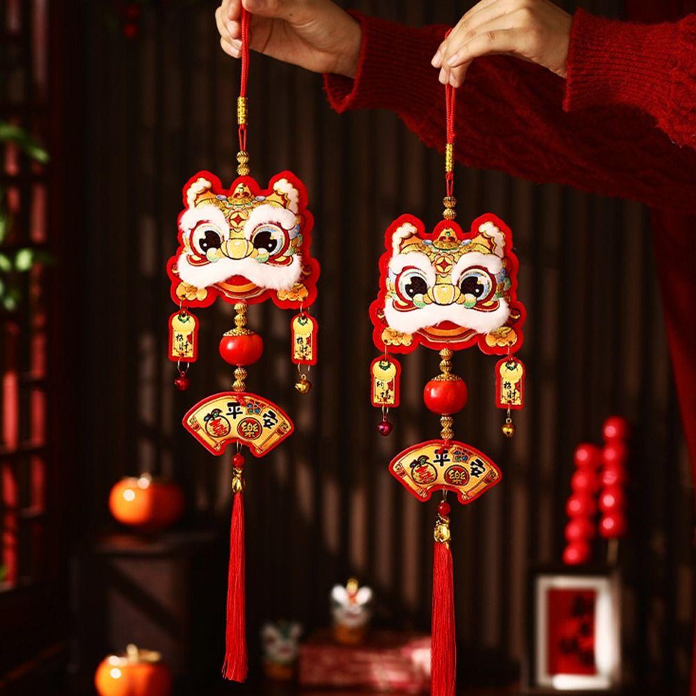 New 2026 New Year Pendant Year of the Horse Flower Pendant Red Lucky Entrance Door Decor Festive Atmosphere
