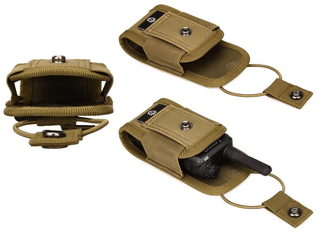 Phoenix Ikki Tactical Outdoor Case Pouch Holder for Handheld Molle System Desert Digital Camouflage Walkie-Talkie Radios, Pouch,