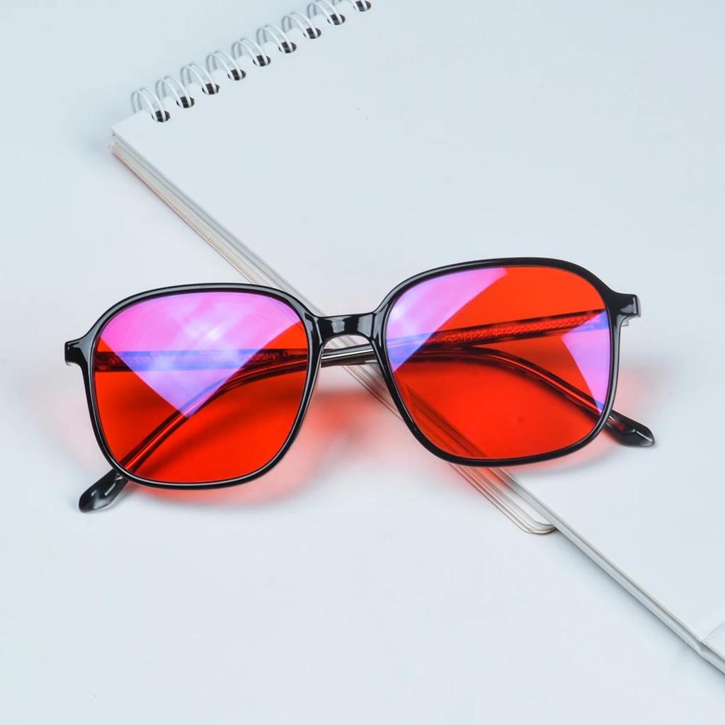 SHINU Blue Light Filter Glasses with Red Lenses for Sleep Anti Blue Light Glasses Gaming Glasses with Orange Tinted Lenses