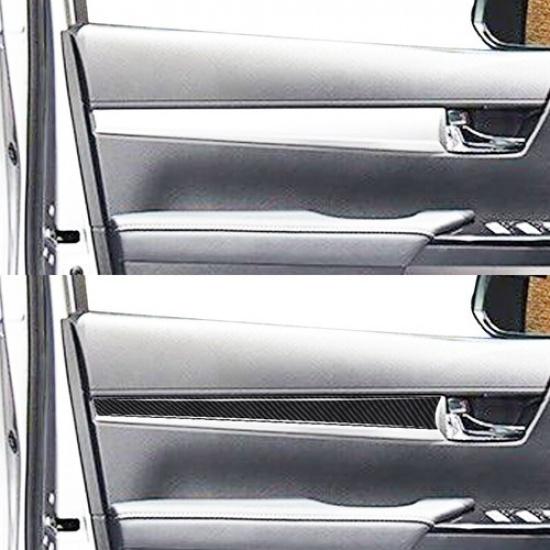 4pcs Carbon Fiber Inner Door Panel Strip Cover Trim For Toyota Hilux 2015-
