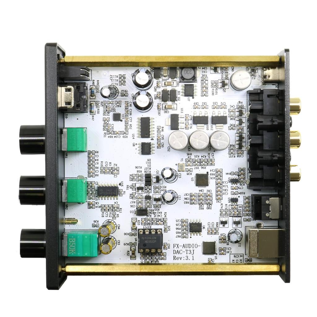 DAC with headphone amplifier and tone control supporting 3 digital inputs up to FX-AUDIO- DAC-T3J High-resolution built-in preamplifier, (USB,