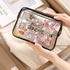 Convenient Transparent Makeup Bag Cartoon Pattern Multi-functional Drastring Storage Bag Large Capacity Cosmetics Bag Unisex