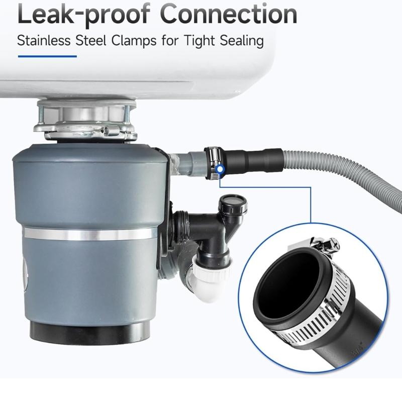 10 Feet Dishwasher Drain Extension Hose Cut to Length Universal Fit Metal Clamp Included Strong Construction for 5/8in