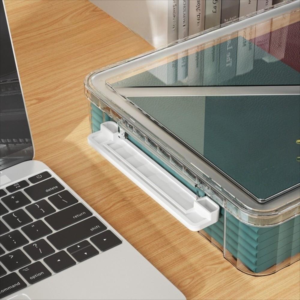 Transparent Desktop Paper Storage Box Dust Proof Card Holder Case File Document Organizer  Contract