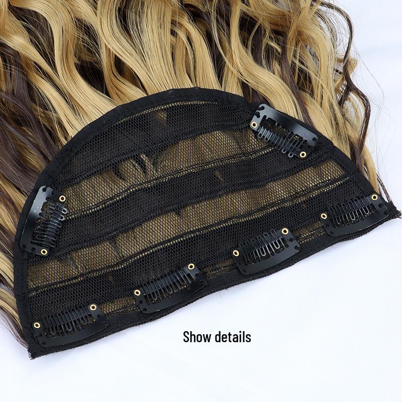 Seamless U-Shaped Water Wave Clip-In Hair Extensions, 6 Clips, 45cm, for Women, Volume Boost, Synthetic Fiber