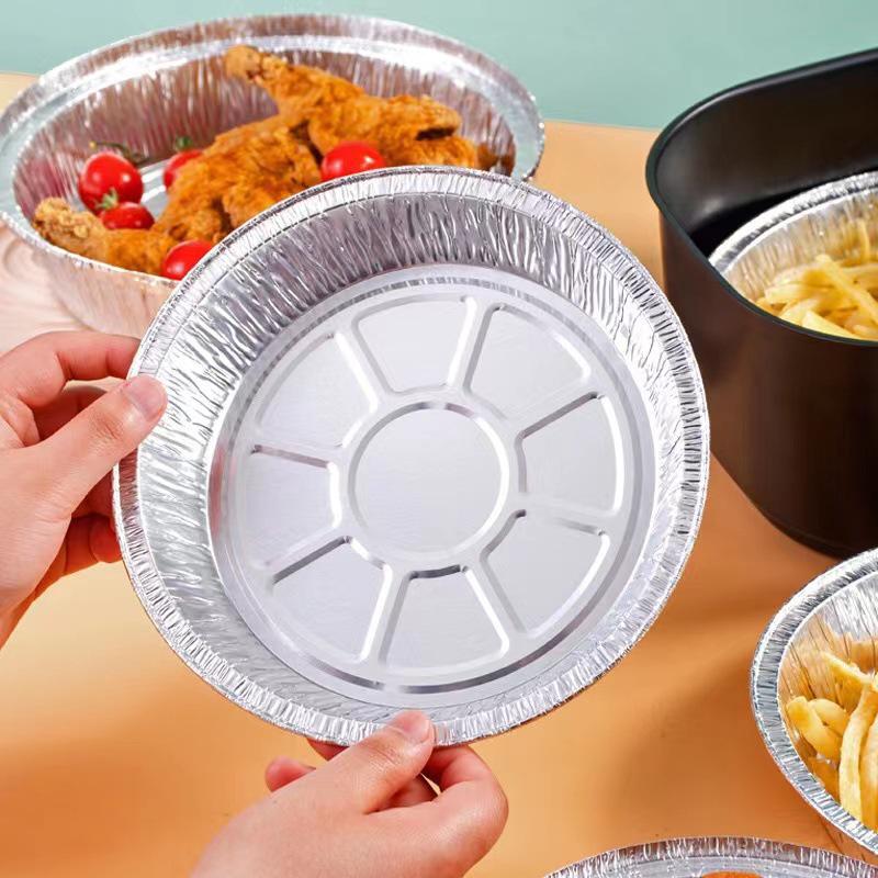 Disposable Aluminum Foil Air Fryer Pans with Oil-Absorbing Paper