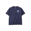 Letter Logo Print Fitted Crew Neck Short Sleeve T-Shirt Men Tops Dark-Navy 952328102-2