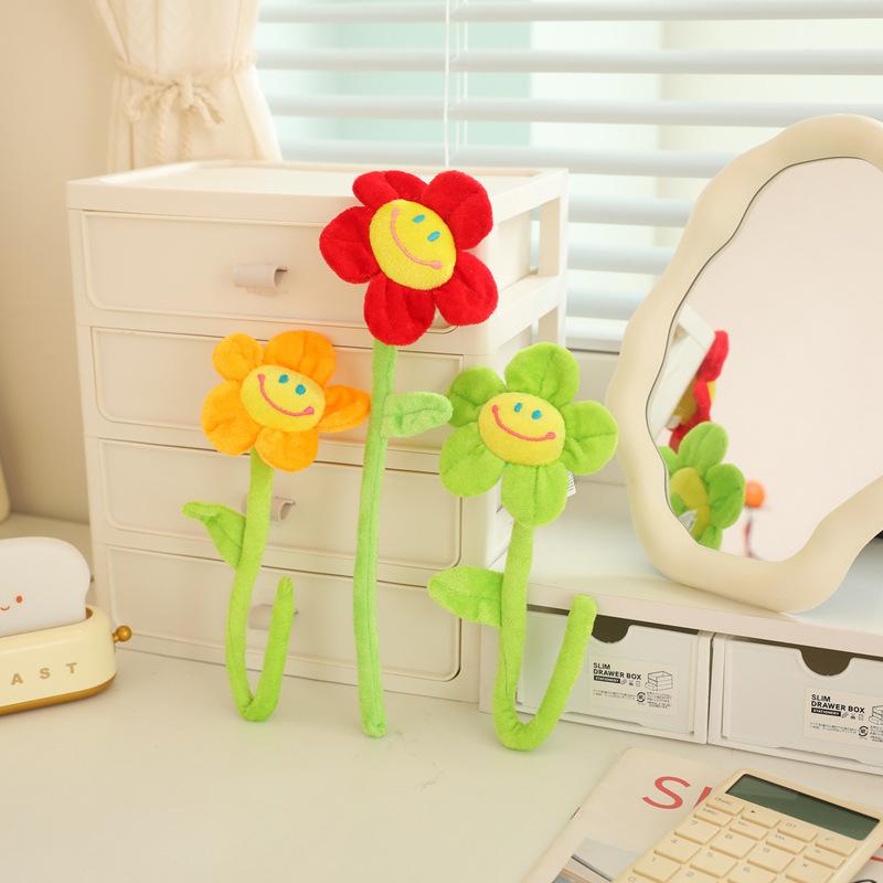 Simulation rose creative curtain buckle knot wedding plush toy decoration gift for girls sun flower