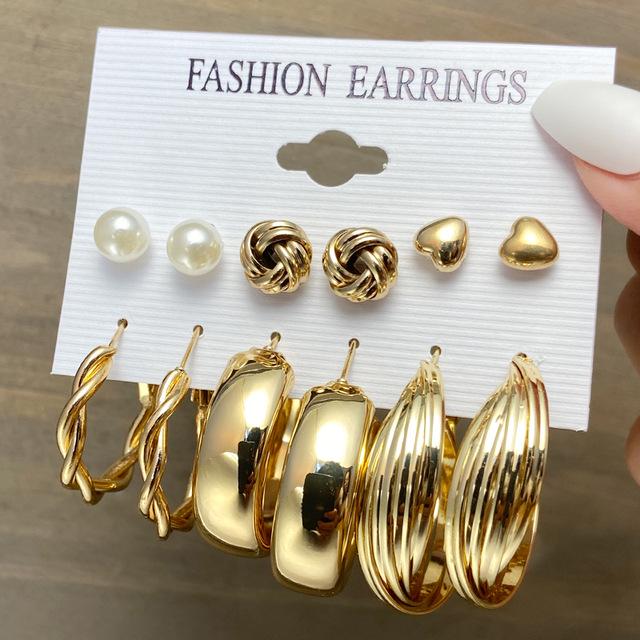 Pearl Stud Earring Set