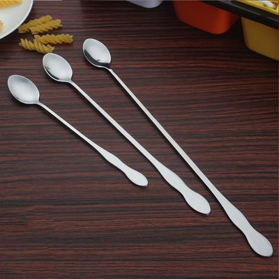 Stainless Steel Long Handle Mixing  Spoon, Tea Coffee Ice Cream Dessert Round Head Spoons, 32cm 26cm 20cm Length Tableware Kitchen Tools