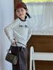 2026 Autumn Cat Print Girls' Long Sleeve T-shirt & Lace Waist Cargo Pants Set for Older Children