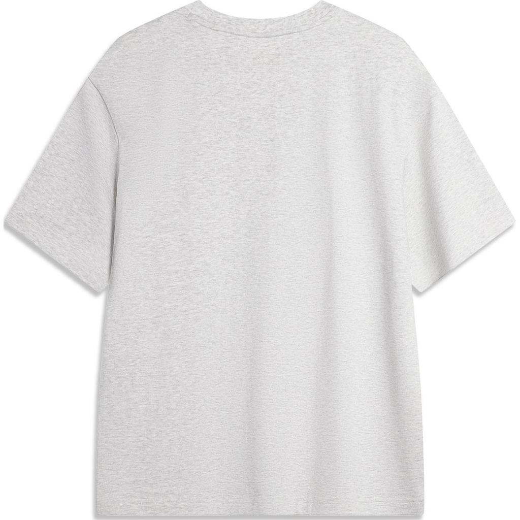 Li-Ning Weekend Youth Loose Soft Comfortable Crew Neck Casual Sports Short Sleeve T-Shirt Unisex T-Shirt Crescent-Flower-Gray AHSU683-1