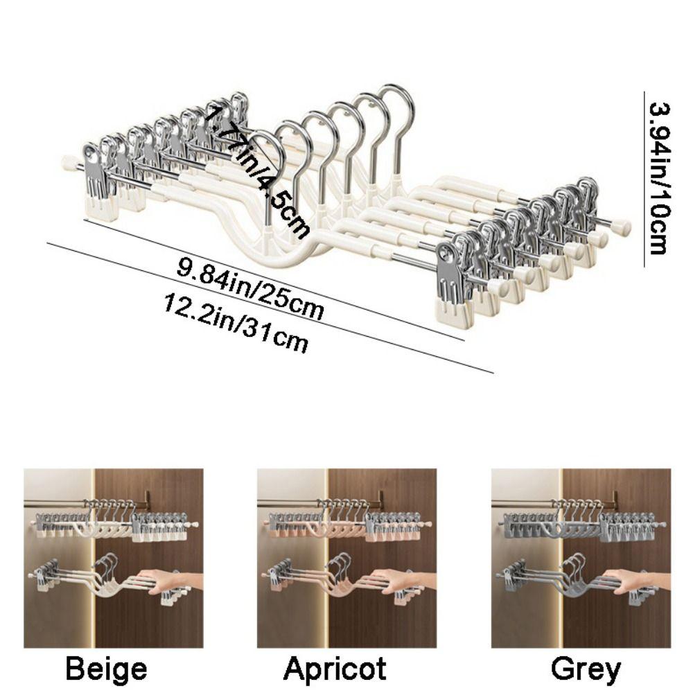 10PCS Non-slip Short Neck Trouser Clip Stainless Steel Adjustable Trouser Hanger  Women's Skirt