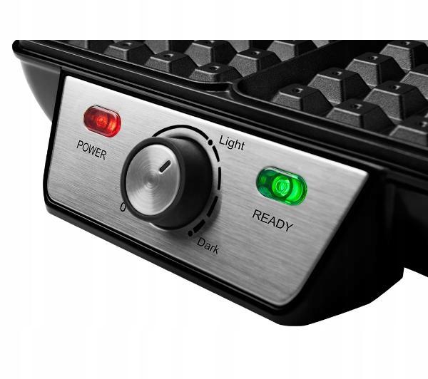 Gofrownica Raven Eg002Bx 1000W 2 Prostokąty Gofry Regulacja Temperatury