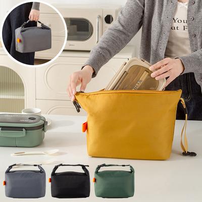 Simple Foldable Insulated Bag Waterproof Student Office Worker Lunch Handbag Storage Pouch Large Capacity Lunch Bag