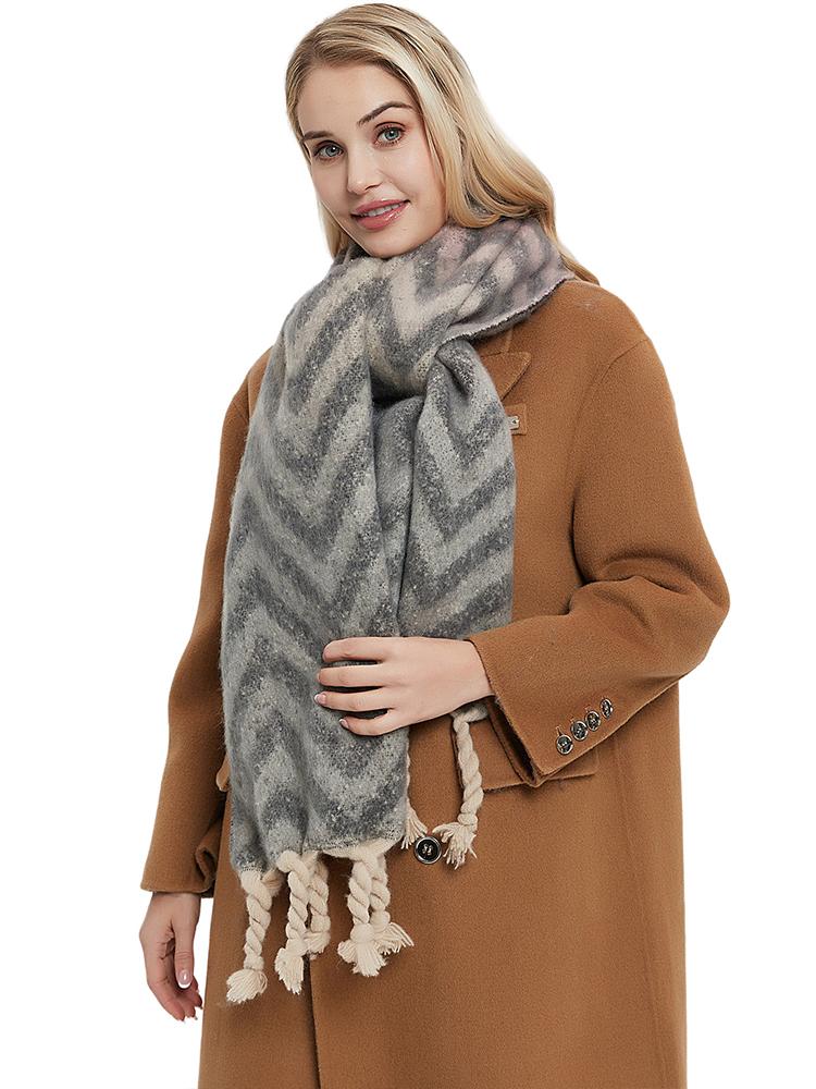 New Imitation Cashmere Women Scarf Winter Preppy Style Striped Tassel Pashmina Mujer Femme Foulard Bufanda Wrap Shawl Men'S