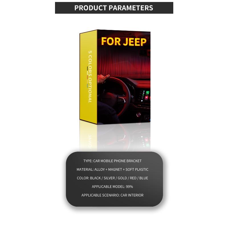 1x Support Magnétique en L pour Téléphone GPS Dédié Voiture Emblème pour Jeep Compass Gladiator Grand Cherokee Accessoire Renegade Wrangler