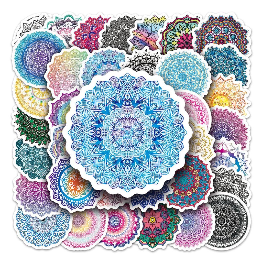 50 Pictures of Mandala Graffiti Personality Cool Trendy Creative DIY Skateboard Water Cup Suitcase Stickers Waterproof