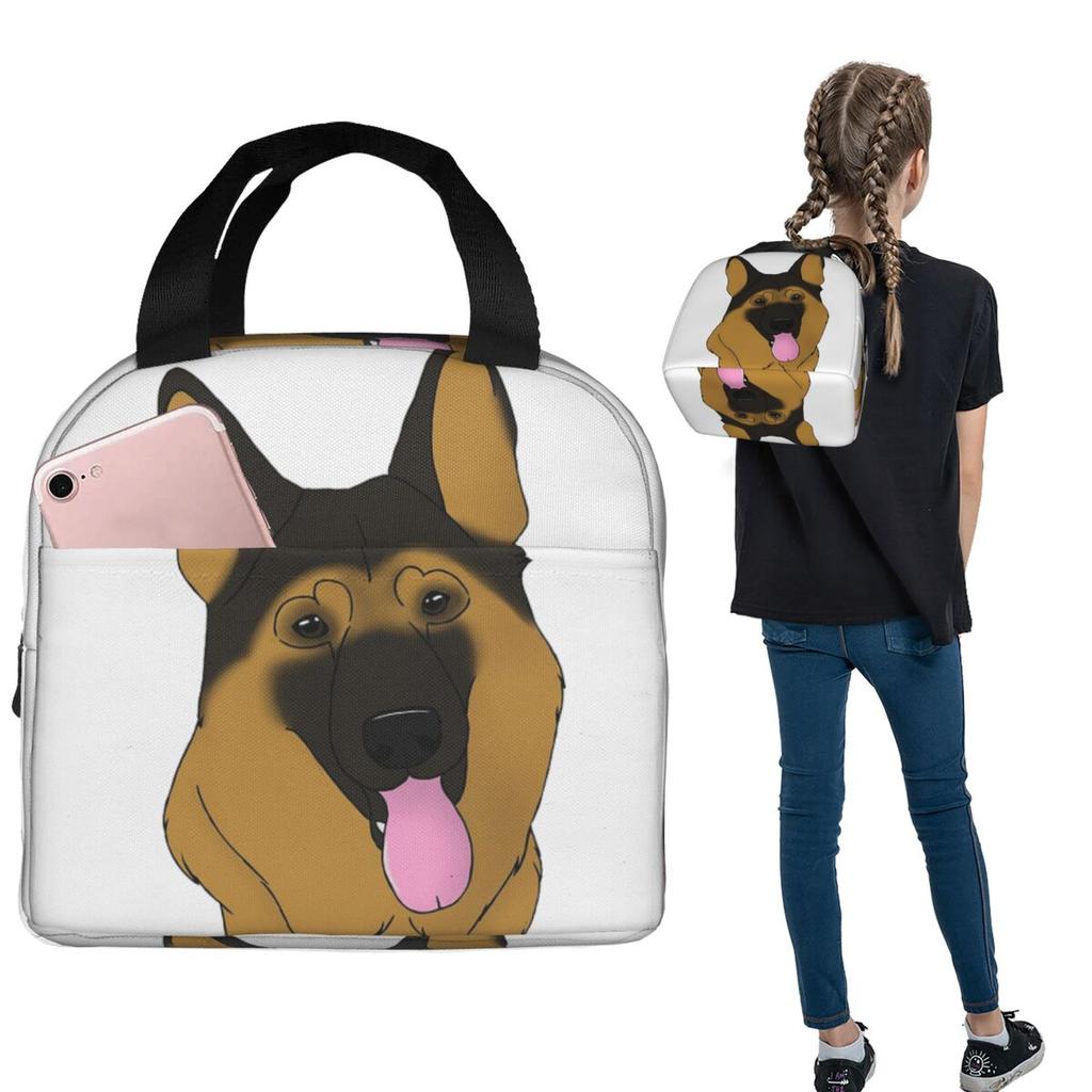 German Shepherd Dog - Black And Tan Insulated Lunch Bag for Women Kids Leakproof Food Boxes Thermal Lunch Box Tote