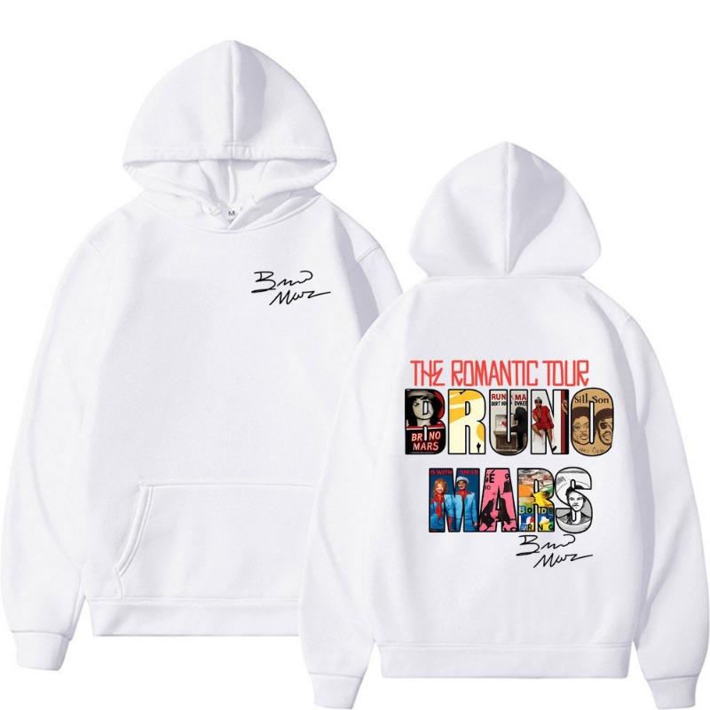 Bruno Mars The Romantic Tour Album Cover Sweatshirts Men's Clothes Fashion Oversized Hoodie Casual Fleece Bodywarmer Hooded