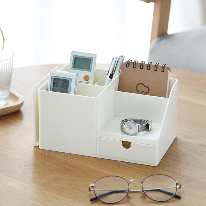 Practical Desk Organizer Holder Stationery Holder Book Holder with Expandable Bookend Multiple Compartments for Home
