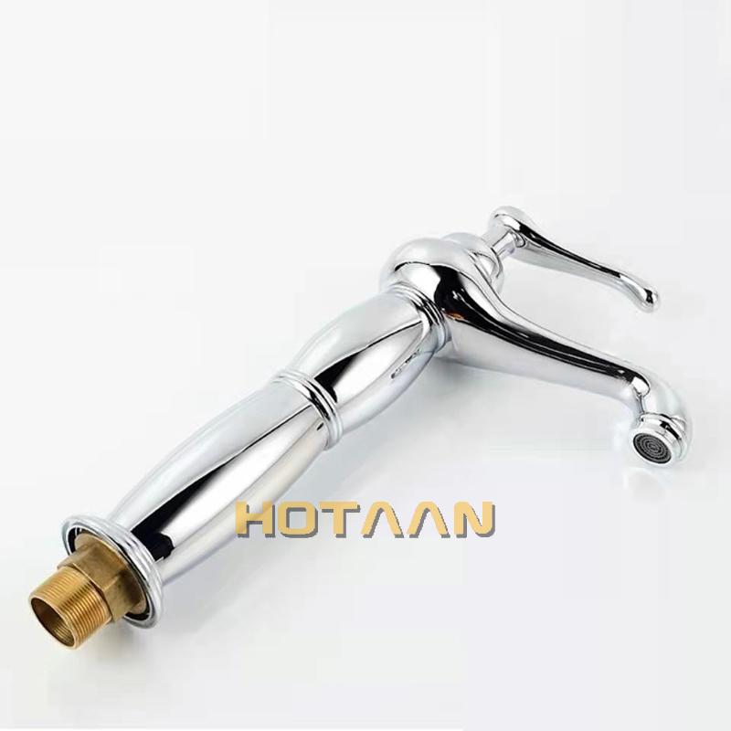 Bathroom Tall Basin Faucet Chrome Brass Mixer Solid Copper Luxury Europe Style Tap Torneiras Para Banheiro Crane YT-5026-C