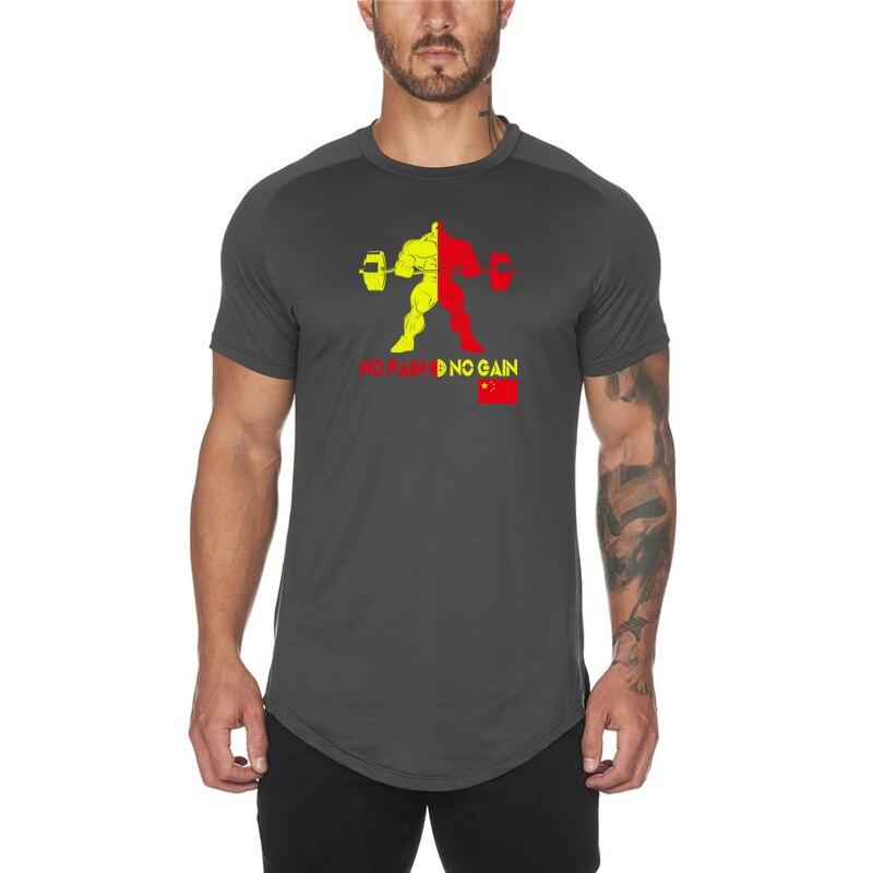 Muscleguys Tricou cu uscare rapidă Maraton în aer liber Mânecă scurtă Bărbați Poliester Fitness Sport Jumătate cu mânecă