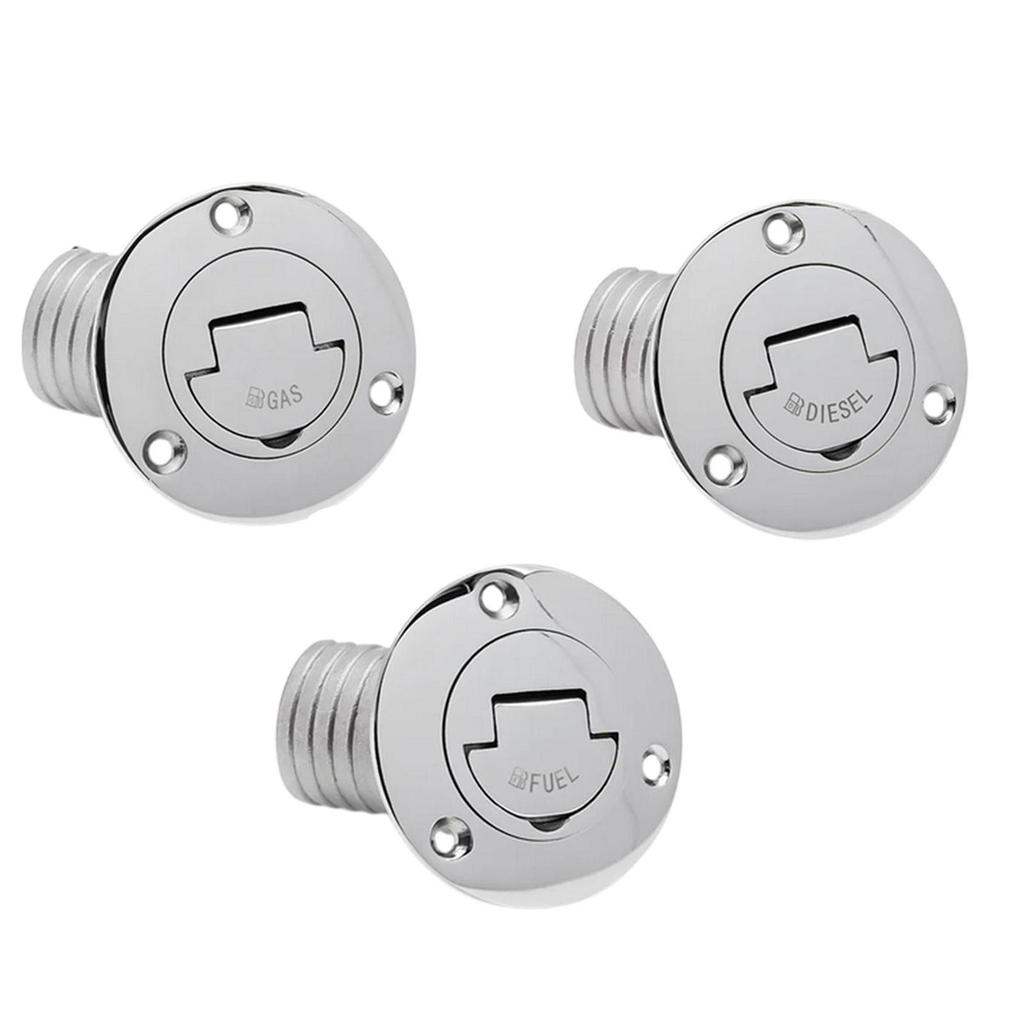Stainless Steel Boat Deck Filler Cap Keyless Marine Hardware 38mm Hose Fitting for Yacht RV Truck