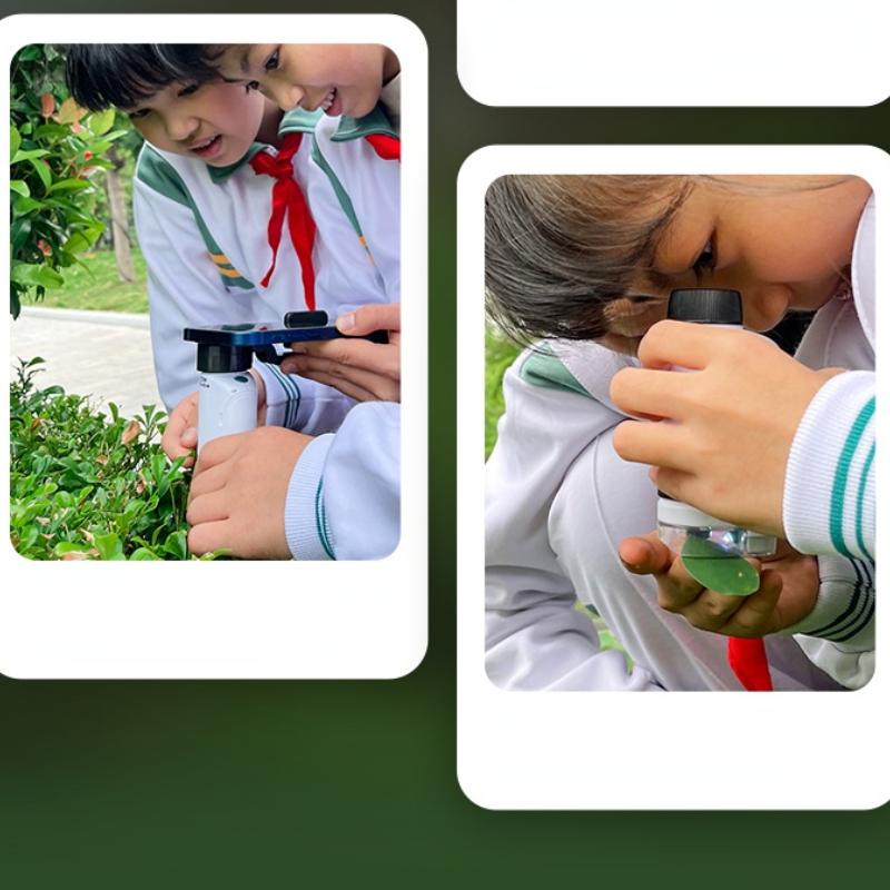 1PC Zakmicroscoop Kinderen Wetenschap Speelgoed Kit 60-120x Educatieve Mini Handheld Microscoop met LED Licht Buiten Kinderen Stem Speelgoed