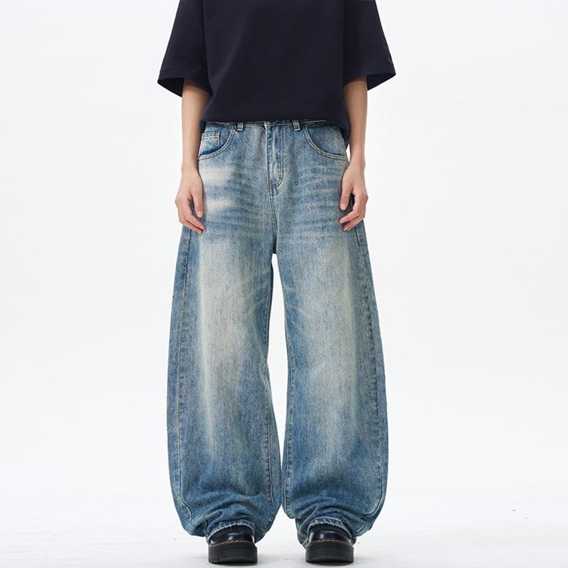 

Мужские джинсы LKTM в стиле ретро, вываренные, свободного кроя - Коллекция весна/лето S (95-110 lbs) синий