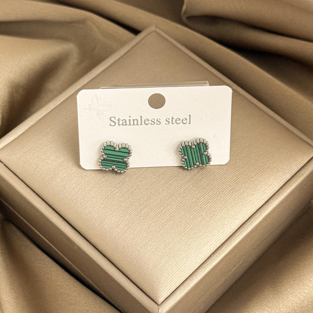 13mm Firkløver Øredobber 18K Vakuum Elektroplettering Ikke-falmende Dame Øredobber