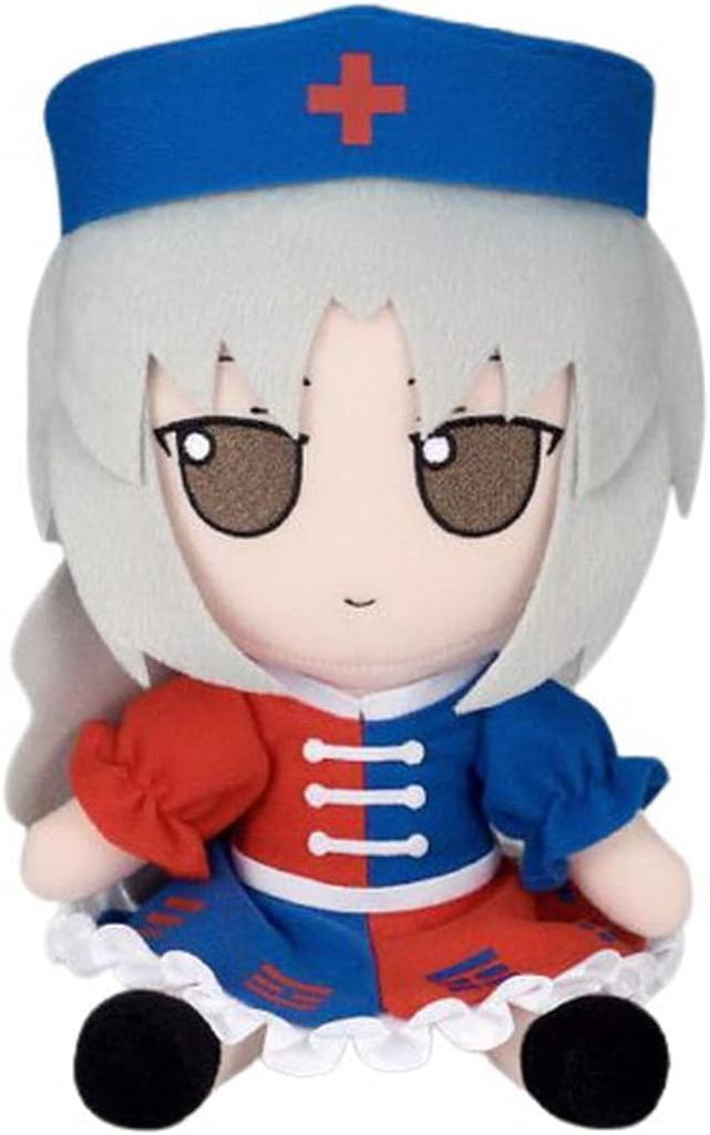 Includes bonus can badge. Eirin Yagokoro plush toy, Touhou Plush Series 49, Fumo Fumo Eirin, Touhou Official Goods.